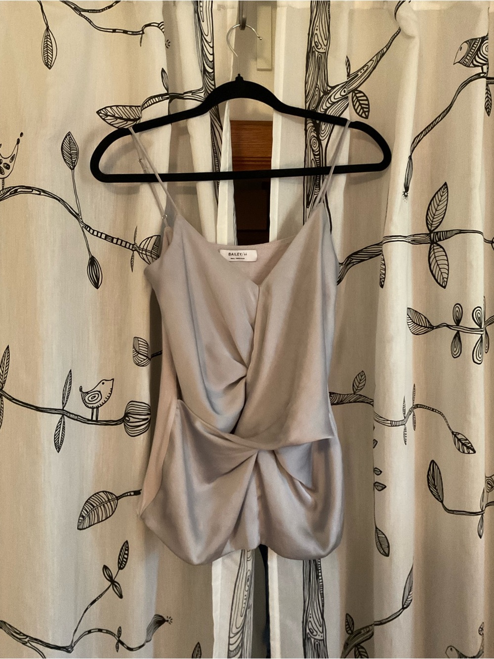 Bailey 44 Silver Draped Satin Camisole